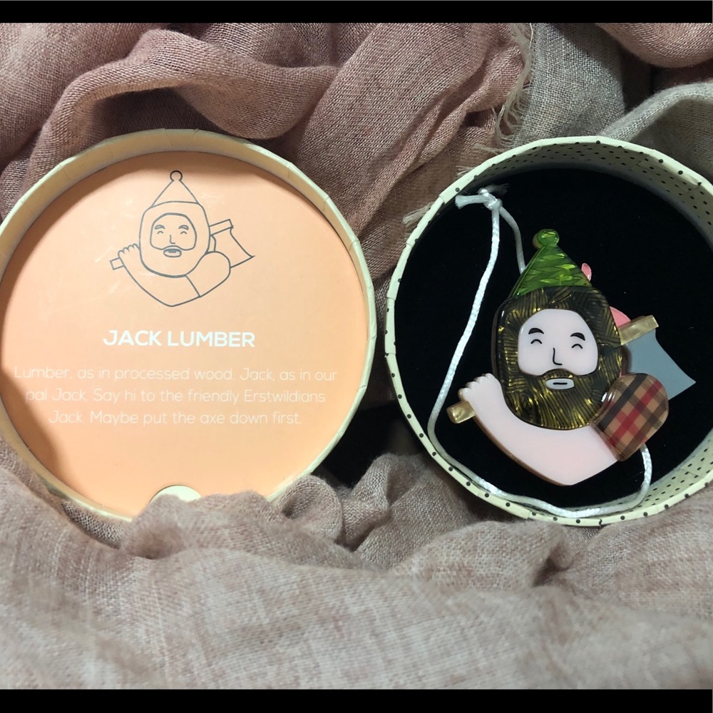 RARE Erstwilder Jack Lumber Brooch BNIB NWT